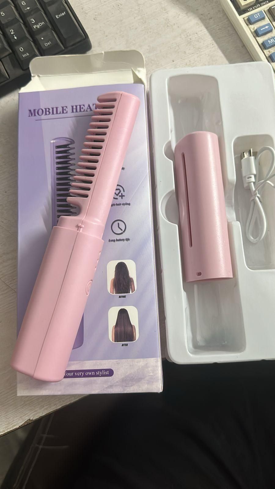 Rechargeable Hot Comb Hair Straightener